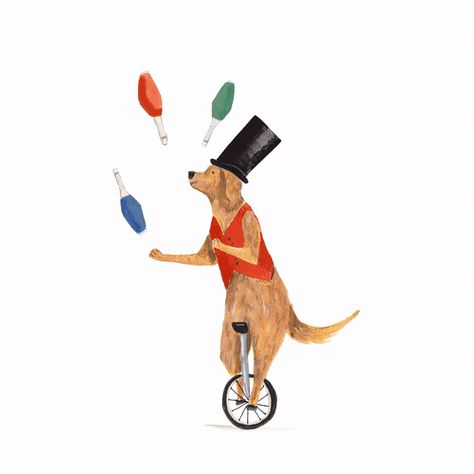 Circus Dog Illustration, Illustrated Animation, Carnival Illustration, Circus Tricks, Circus Dog, Circus Illustration, Dog Illustrations, Brand Vision, Dog Varieties