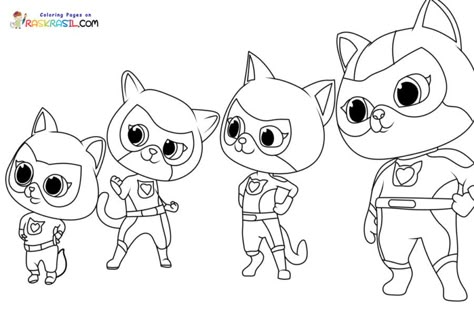 Super Kitty Coloring Page, Disney Junior Coloring Pages, Super Kitties Coloring Page, Disney Junior Birthday Party, Disney Junior Birthday, Halloween Activities Preschool, Kitty Coloring, Kindergarten Coloring Pages, Cartoon Coloring Pages