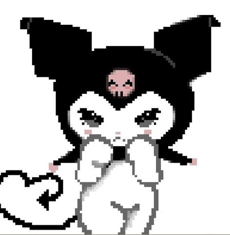 Pixel Kuromi Wallpaper, Pixel Sanrio, Kuromi Art, Pixel Stickers, Wii Music, Alice Angel, Hello Kitty Images, Hello Kitty Aesthetic, 8bit Art