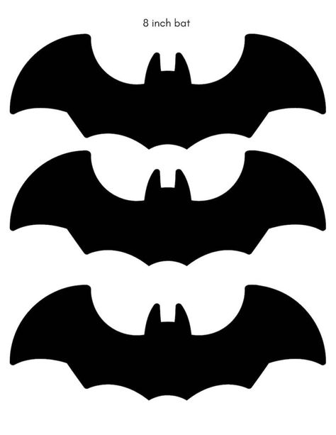 These cute bat printables are great for Halloween decor and Halloween crafts for the kids! Grab these free Halloween printable bats and create a bat swarm for your wall, add Halloween outdoor bat ornaments to a tree, or create some fun bat crafts with your preschooler. Bat For Halloween Decoration, Bat Display Halloween, Bat Images Free Printable, Diy Bats For Wall, Bat Silhouette Templates, Bat Sillouhette, Bat Template Free Printable, Bats Printables, Halloween Bats On Wall