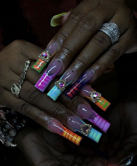 Alt Hair, Real Nails, Trending Nails, Y2k Nails, Short Square Acrylic Nails, Really Cute Nails, Long Acrylic Nails Coffin, Nail Envy, Bling Acrylic Nails