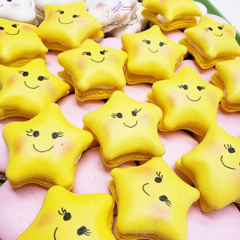 Star Macarons, Celestial Wedding, Twinkle Twinkle Little Star, Macaroons, Star Shape, Twinkle Twinkle, Macarons, First Birthday, First Birthdays