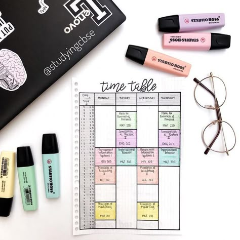 Bullet Journal for School | Masha Plans | Credit: @studyingcbse Bullet Journal For School, Journal For School, Journal Guide, Planning School, School Timetable, Bullet Journal Pages, Bullet Journal Page, Bullet Journal Tracker, Bullet Journal Weekly Spread