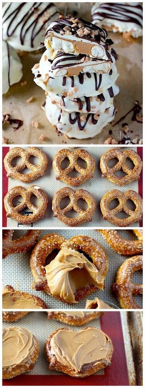 Double Chocolate Dipped Peanut Butter Stuffed Pretzels – ready in just minutes and SO impressive! Stuffed Pretzels, Homemade Candies, Yummy Sweets, Double Chocolate, Chocolate Dipped, How Sweet Eats, Eat Dessert, Pretzels, Sweets Treats