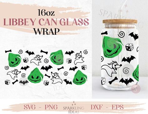 Oogie Boogie Svg, Rubber Stamp Making, Cricut Pictures, Can Glass Wrap Svg, Glass Can Svg, Glass Wrap Svg, Can Glass Wrap, Circuit Crafts, Halloween Decals