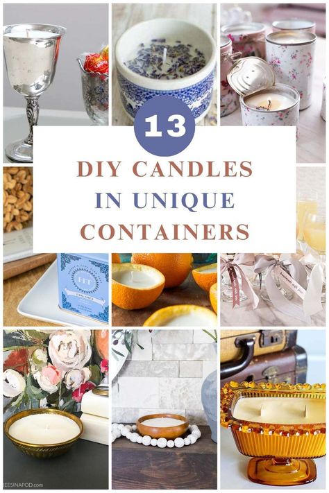 Make candles at home Candle Container Ideas, Homemade Candle Ideas, Diy Candle Containers, Orange Peel Candle, Repurposed Containers, Upcycled Candle Holders, Candle Upcycle, Recycled Diy, Candles At Home