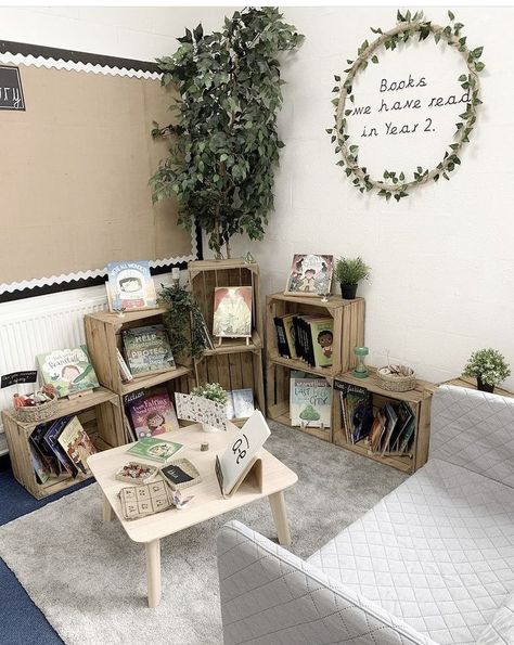 Ks2 Reading Area, Year 2 Reading Corner, Outside Classroom Decorations, Reggio Reading Area, Ks1 Reading Corner, Reading Corner Classroom Ks2, Book Area Ideas, Reading Corner Ideas For Classroom, Classroom Book Corner