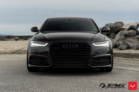 All Black Audi A6 Quattro on Vossen VFS2 Rims All Black Audi, Car Guy Memes, Audi Motorsport, Dream Cars Audi, Black Audi, Car Kits, Car Salesman, Sports Car Wallpaper, Audi S6