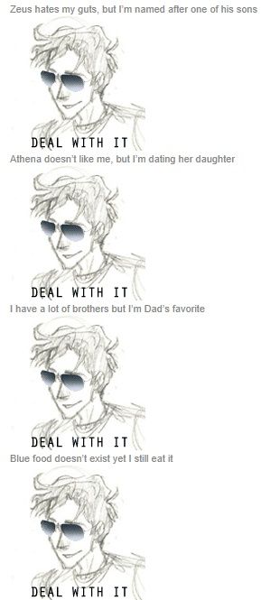 Percy Jackson... deal with it... Only people apart of the fandom will understand this. Camp Games, Zio Rick, Frank Zhang, Piper Mclean, Percy And Annabeth, Seaweed Brain, Jason Grace, Percy Jackson Fan Art, Magnus Chase