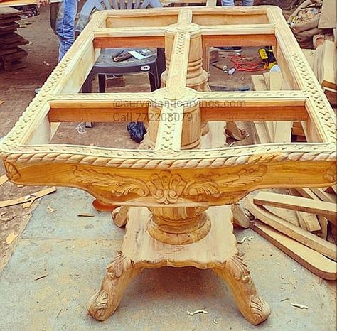 A Dining Table getting chiselled out of Team wood...a laborious manual tucking away wood bit by bit...process which never cease to amaze me... Choose from 1000+ such designs at www.curvesandcarvings.com. FREE safe delivery across India. Reach us on 772208079  #interiordesigideas #interiorinspiration #interiordesign #interior_and_living #interiordesigner #homedecor #beautifulhomesindia #houzz #elledecor #condenesttraveler #archidesignhome #architecturedesign #consoletable #livingroomdecor #living Teak Wood Dining Table Design, Latest Dining Table Designs, Teak Wood Dining Table, Antique Furniture Victorian, Latest Dining Table, Designer Console Table, Wood Dining Table Set, Wooden Dining Table Designs, Wooden Dining Table Set