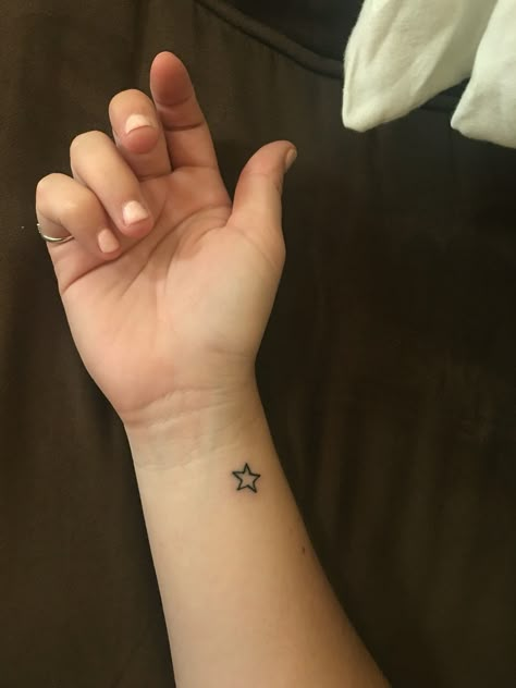 Small star tattoo Small Star Tattoo, Star Tattoo On Wrist, Small Star Tattoos, Star Tattoo Designs, Wrist Tattoos For Guys, Small Wrist Tattoos, Star Tattoo, Small Tattoo Designs, Dainty Tattoos