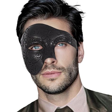 PRICES MAY VARY. Masculine masque mask is made of high quality plastic,it can perfectly adapt to the face,durable and not easy to break Male masquerade mask has approch 20*13cm in length and width,it is worn with ribbon band,which can be adjusted freely，suitable for male Retro masquerade ball mask can be matched with your anything clothes, perfect for halloween,Masquerade Ball,costume cosplay party,theatre production or other special occasions,you will get more compliment Theme party mask can be Mens Masquerade Mask Diy, Matching Masquerade Masks, Mens Masquerade Ball Outfit, Male Masquerade Outfit, Male Masquerade Mask, Masquerade Ball Men, Mask For Masquerade Ball, Man With Mask, Masquerade Mask Men