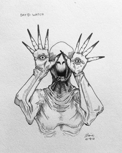 Horror Drawing Ideas, Drawing Ideas Eyes, Drawing Ideas Digital, Labyrinth Tattoo, Creepy Sketches, Scary Drawings, Horror Drawing, Trippy Designs, Muse Art