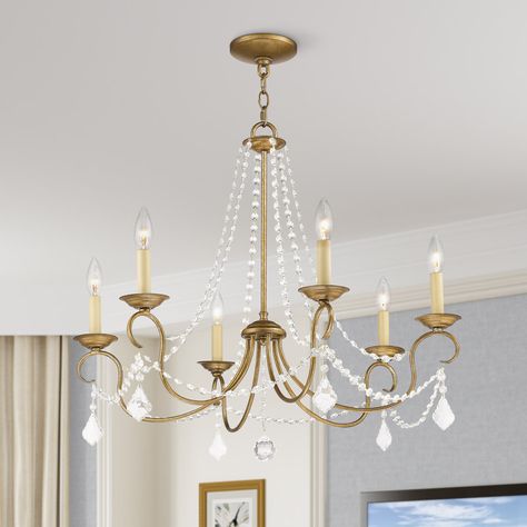 Willa Arlo Interiors Fabio 6 - Light Dimmable Classic / Traditional Chandelier & Reviews | Wayfair Hollywood Mansion, Candle Style Chandelier, Candle Chandelier, Feuille D'or, Traditional Chandelier, Antique Lamps, Candle Styling, Cow Hide Rug, Dimmer Switch