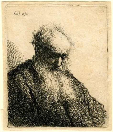 Old Man with a Flowing Beard | Rembrandt Harmenszoon van Rijn | Drawings and Prints | The Morgan Library & Museum Rembrandt Etchings, Rembrandt Drawings, Rembrandt Portrait, Rembrandt Paintings, Man With A Beard, 얼굴 드로잉, Rembrandt Van Rijn, Baroque Art, Dutch Painters