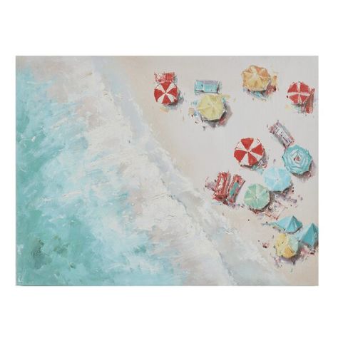 Painting Of Beach, Umbrella Painting, Girly Decor, Beach Canvas Art, Colorful Umbrellas, Palette Art, Tropical Art, Beach Umbrella, Beach Painting