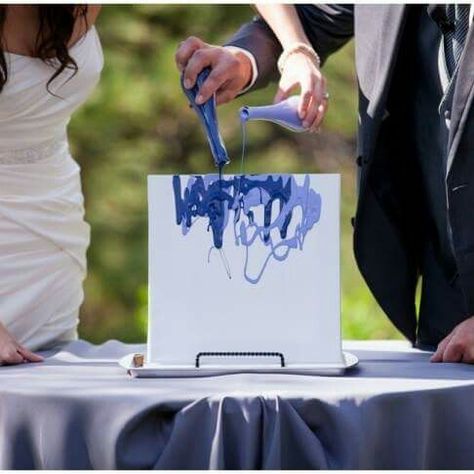 Looking for a unique unity ceremony idea? Check this out! Maybe a unity painting ceremony is perfect for you. Just be sure to keep the paint on the canvas and away from your pretty dress!  #weddingunityceremony #weddingceremony  {Photo via: Plum Pretty Photography} Wedding Ceremony Ideas Unity, Ceremony Ideas Unity, Unity Painting, Fall Groom, Wedding Ceremony Unity, Wedding Reception Fun, Wedding Ceremony Ideas, Booth Wedding, Virginia Wedding Venues