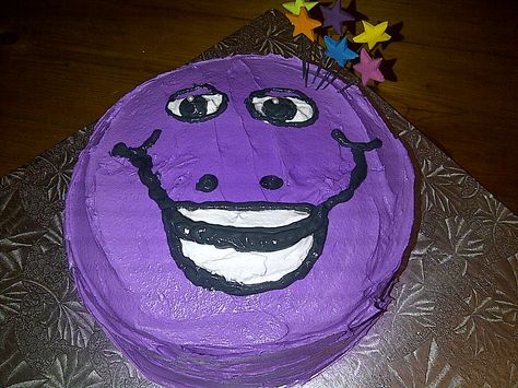 Barney Cake Ideas, Funny Baking Ideas, Barney Birthday Cake, Barney Cake, Alex Core, Barney Birthday, Funny Baking, Baking Humor, Funny Birthday Cakes