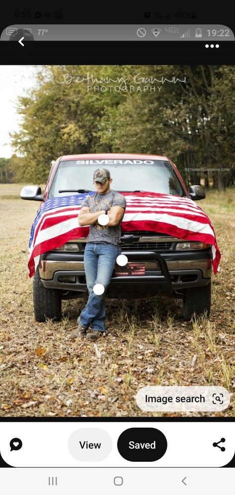 Country Guy Photoshoot, Patriotic Senior Pictures Guy, Senior Picture Ideas For Guys With Truck, Boy Senior Pictures With Truck, Country Boy Senior Picture Ideas, Senior Picture Ideas For Guys Country, Senior Boy Picture Ideas, Country Boy Senior Pictures, Boys Senior Picture Ideas