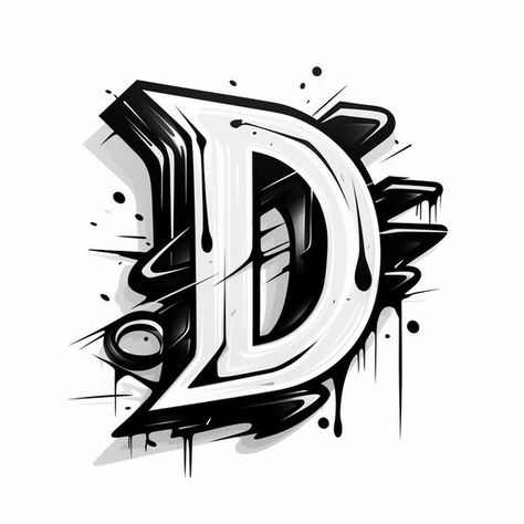 Graffiti Letter \D\" Sticker, Waterproof Unique Street Art" Font #font fonts #fonts lettering font #letteringfont lettering fonts #letteringfonts 12.236 The Letter D Design, Graffiti Lettering Style Street Art, Graffiti Signs, Graffiti Letter D, Letter D Design, Graffiti Letters Styles, Nightmare Before Christmas Font, Cool Street Art, Letras Cool