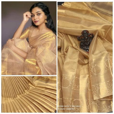 Excited to share the latest addition to my #etsy shop: Beautiful Kanchi border Copper Tissue Silk Gold Saree With Unstitched Running Blouse Designer Sari Indian Bollywood https://etsy.me/3O5pycq #gold #solid #yes #no #banarasi #uppadatissuesaree #tissuesilksarees #sari Gold Silk Saree, Gold Saree, Golden Saree, Designer Sari, Bridal Sari, Tissue Silk Saree, Alaska Fashion, Blouse Designer, Silk Saree Banarasi