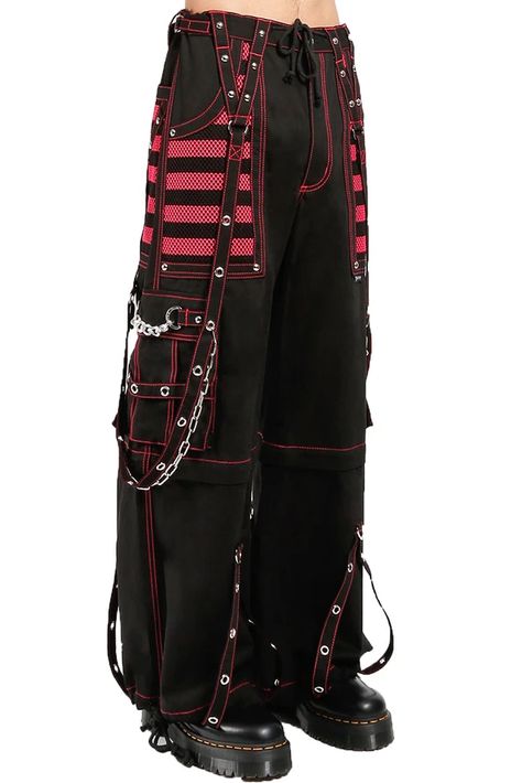 Nyc Tripp Pants, Cool Baggy Pants, Electro Pants, Baggy Goth Outfit, Tripp Pants Outfit, Gothic Cargo Pants, Pink Punk Outfits, Alt Pants, Trip Pants