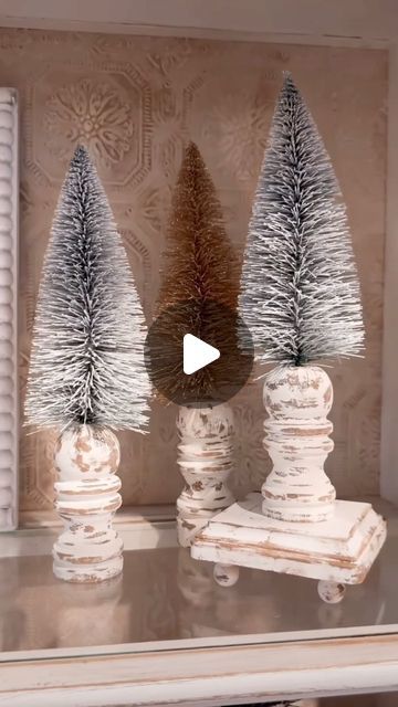 Barefoot&Freckled on Instagram: "Repurposed Spindle Project" Spindle Tree Christmas, Crafts With Spindles, Spindle Christmas Tree, Spindle Christmas Crafts, Repurposed Spindles, Spindles Repurposed, Spindle Candlesticks, Spindle Crafts, Bottlebrush Trees