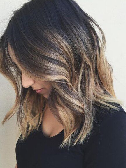 Ribbon Highlights Into Ombré Blond Bayalage, Brown Ombre Hair Color, Brown Ombre Hair, Fall Blonde, Black Hair With Highlights, Vlasové Trendy, Balayage Hair Blonde, Shoulder Length Hair Cuts, Ombre Hair Color