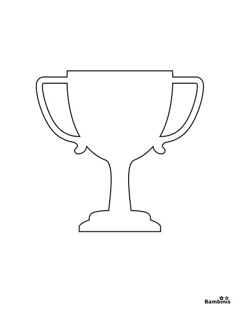 Printable Trophy Template, How To Make Trophy With Paper, Trophy Template Free Printable, Cardboard Trophy, Trophy Outline, Trophy Template, Trophy Printable, Sports Day Decoration, Winning Trophy