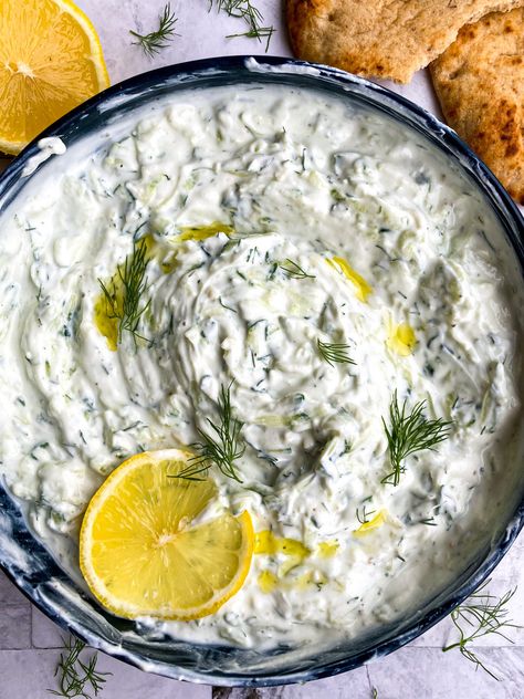 How to Make Tzatziki Sauce Make Tzatziki Sauce, Tzatziki Sauce Easy, Tzatziki Recipe, Cucumber Yogurt Sauce, Cucumber Sauce, Tzatziki Sauce Recipe, Tzatziki Recipes, Cucumber Yogurt, Lemon Yogurt