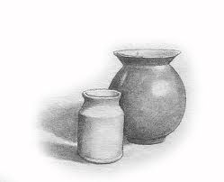 Pot shading Still Life Pencil Shading, Easy Still Life Drawing, Basic Drawing For Kids, Shading Drawing, Pencil Drawings For Beginners, Pencil Shading, Object Drawing, Pottery Painting Designs, Pencil Drawings Easy