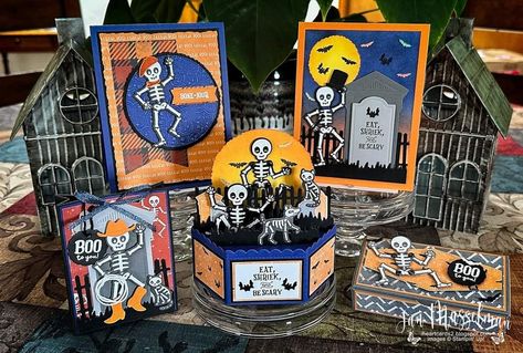 Bag Of Bones, Scary Images, Floral Cards Design, Halloween Cards Handmade, Up Halloween, Stamping Up Cards, Fall Cards, Pop Up Cards, Paper Pumpkin