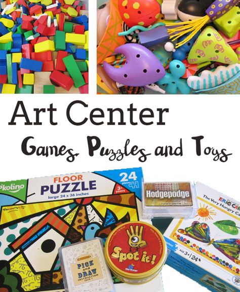 Art Center Games Puzzles and Building Toys Freetime Activities, Art Classroom Management, Elementary Art Rooms, Free Time Activities, Lines Art, Sensory Art, Art Games, Dale Chihuly, Enrichment Activities