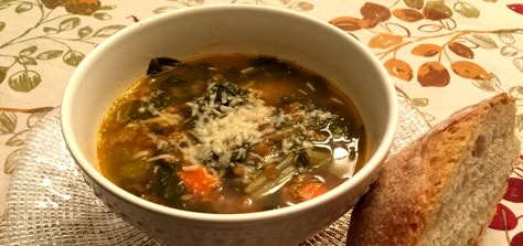 Just wanted to share this delicious recipe from Lidia Bastianich with you - Buon Gusto! Swiss Chard and Lentil Soup Lydia Bastianich, Lidias Italy Recipes, Lidia's Recipes, Cooking Channel Recipes, Tuscan Bean Soup, Magically Delicious, Lidia Bastianich, Pbs Food, Homemade Soup Recipe