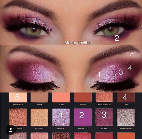 A look using the Huda Beauty Desert Dusk Palette Matte Make Up, Huda Beauty Eyeshadow, Huda Beauty Desert Dusk, Make Up Designs, Trendy Eyeshadow, Huda Beauty Makeup, Bronze Makeup, Makeup Tutorial Eyeshadow, Eye Makeup Steps