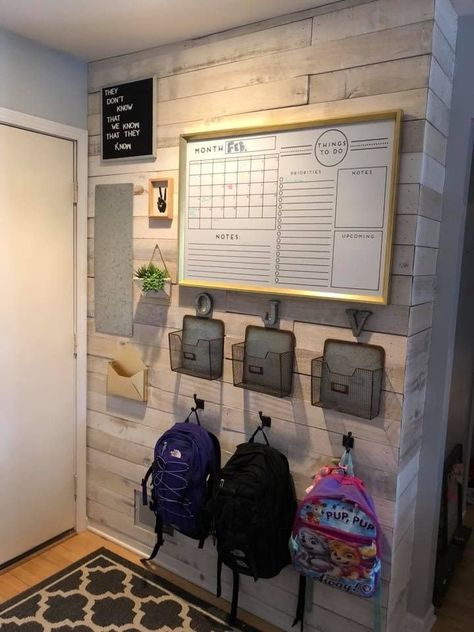 Family Command Center Wall, Family Organization Wall, Diy Command Center, Entryway Organizer Wall, Command Center Kitchen, Home Command Center, Wand Organizer, Family Command Center, Organizing Hacks