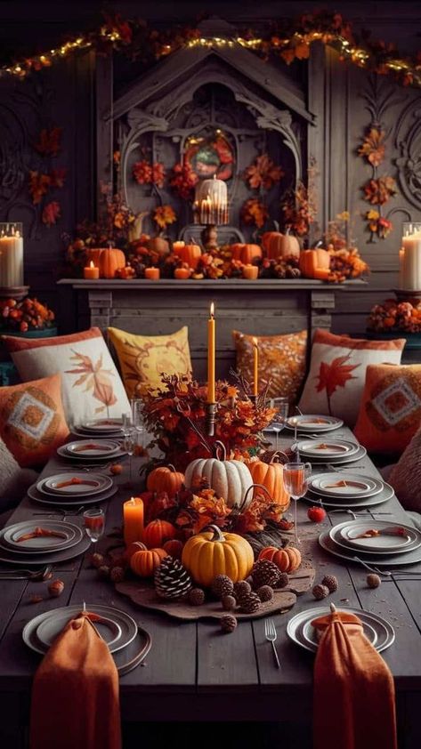 All that I Love Autumn Party Decorations, Thanksgiving Living Room Decorations, Autumn Celebration, Fall Party Decorations, Ladies Tea, Cozy Halloween, Fall Pumpkin Crafts, 1st Halloween, Autumn Party