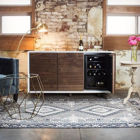 Wine Bar Furniture, Wine Fridge Cabinet, Wine Credenza, Wine Buffet, The Brock, Popping Champagne, Refrigerator Ideas, Home Bar Cabinet, Home Bar Rooms