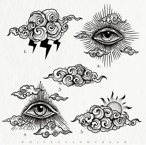 Cloud Tattoo, Muster Tattoos, Tattoo Design Book, Tattoo Art Drawings, Tattoo Flash Art, Tattoo Life, Black Ink Tattoos, Flash Art, Simplistic Tattoos