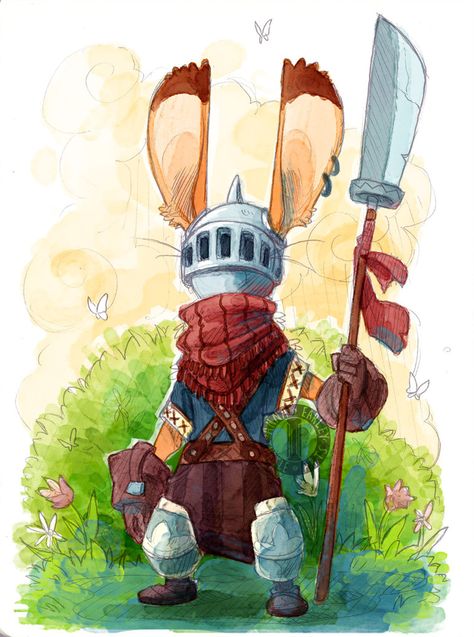 Rabbit Folk Dnd, Rabbit Warrior, Rabbit Folk, Pocket Sketchbook, Rabbit Character, Beast Creature, Wild Animals Pictures, Turtle Art, Knight Art