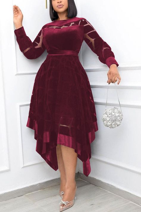 Velvet Dress Long Classy, Classy Short Dresses, Burgundy Midi Dress, High Low Midi Dress, Velvet Style, Velvet Dress Long, Plus Size Elegant, Blue Dress Formal, Velvet Midi Dress