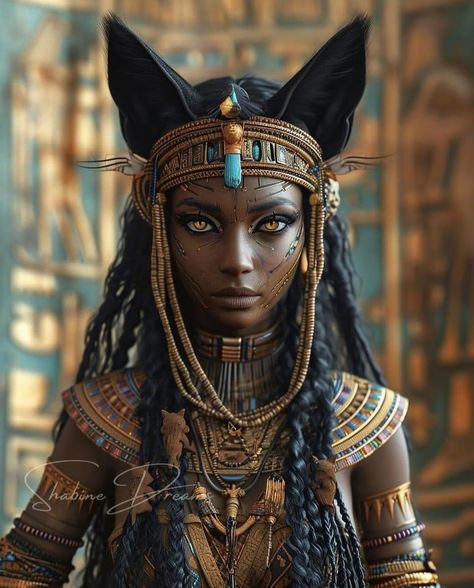 Sphinx Aesthetic, Bastet Goddess, Egyptian Warrior, African Superhero, African Mythology, Ancient Egyptian Gods, The Pyramids, Afrocentric Art, Egypt Art