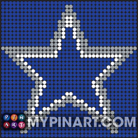 Pushpin Art Dallas Cowboys Dallas Cowboys Perler Beads, Dallas Cowboys Pixel Art, Cowboys Perler Bead Patterns, Dallas Cowboys Perler Bead Patterns, Star Perler Beads, Dallas Cowboys Crochet Blanket Pattern, Pushpin Art, Cowboys Crochet Blanket Patterns, Star Perler