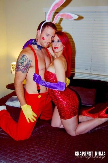 Jessica and Roger Rabbit by SnapShot Ninja Photography Jessica Rabbit Costume Couple, Jessica And Roger Rabbit Costume, Roger Rabbit And Jessica Costume, Roger Rabbit Costume, Ninja Photography, Jessica Rabbit Costume, Jessica And Roger Rabbit, Awesome Costumes, Diy Couples Costumes