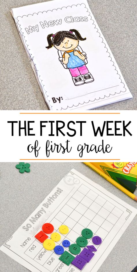 A first grade blog with math, reading, writing, and phonics lessons! First Week Of First Grade, First Grade Homework, First Week Activities, 1st Grade Activities, First Week Of School Ideas, First Grade Worksheets, First Week Of School, First Day Of School Activities, First Grade Activities