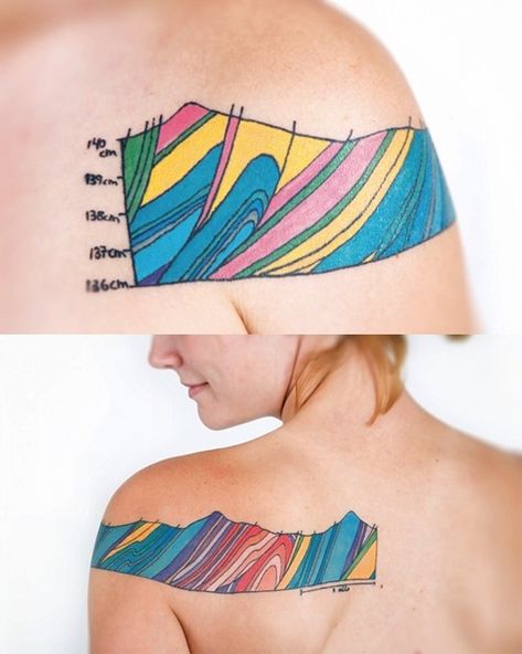 Geology Tattoo | Best tattoo design ideas Geological Tattoo, Color Tatoos, Geology Tattoo, Tattoo Earth, Courage The Cowardly Dog, Earth Element, Geology Rocks, Under My Skin, Top Tattoos