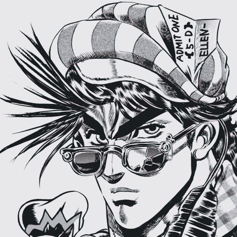 Joseph Joestar, Black And White, Anime, White, Black