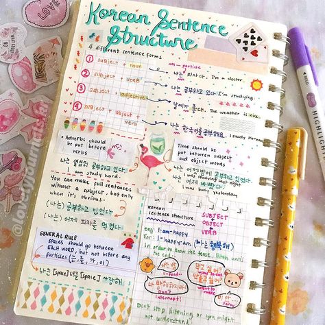 ᴋʀɪꜱᴛɪɴᴇ ☁️ ʟᴀɴɢᴜᴀɢᴇ + ʙᴜᴊᴏ (@lovelyjournals.kr) posted on Instagram: “✨ Korean Sentence Structure Cheat Sheet 🌷💕 (from h-eonno. tumblr)” • Oct 28, 2020 at 11:11am UTC Korean Cheat Sheet, Korean Sentence Structure, Korean Sentences, Simple Sentence Structure, Korean Verbs, Instagram Korean, Learn Hangul, Study Break, Learning Korean