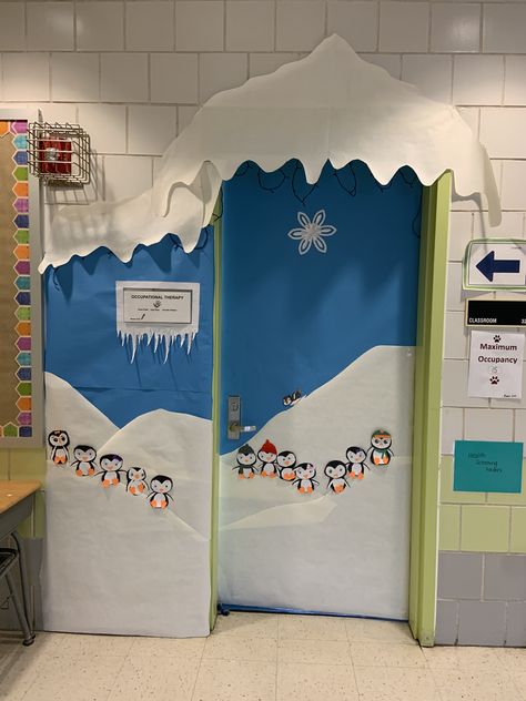 Frozen Classroom Door, Frozen Classroom, Winter Door Decorations Classroom, Polar Bear Theme, Winter Classroom Decorations, Preschool Door, Snowmen Activities, Christmas Classroom Door, Winter Door Decorations