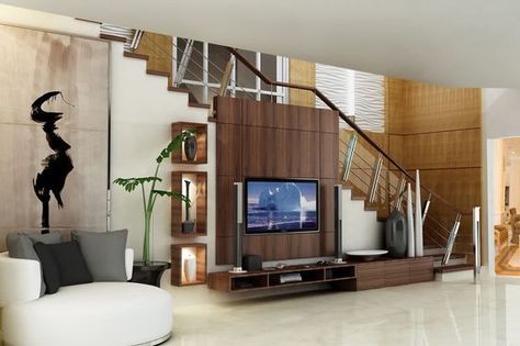 staircase living room designs modern stairs living room home decoration Under Stairs Living Room, Stairs Plan, Living Room Under Stairs, Design Under Stairs, Staircase In Living Room, Cabinet Under Stairs, Lcd Design, Stairs Living Room, Room Under Stairs